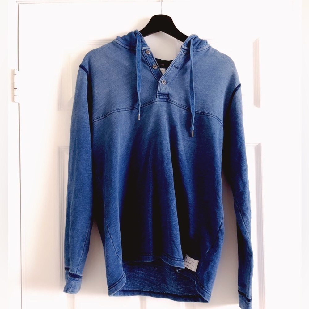 Lucky Brand Vintage Hoodie sweater blue medium man